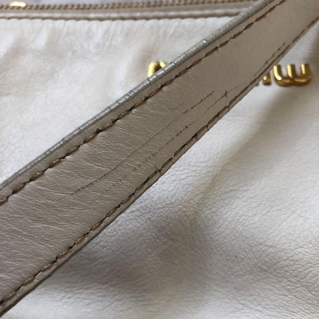 MIU MIU VITELLO LUX ショルダーバッグ 2WAY ホワイト