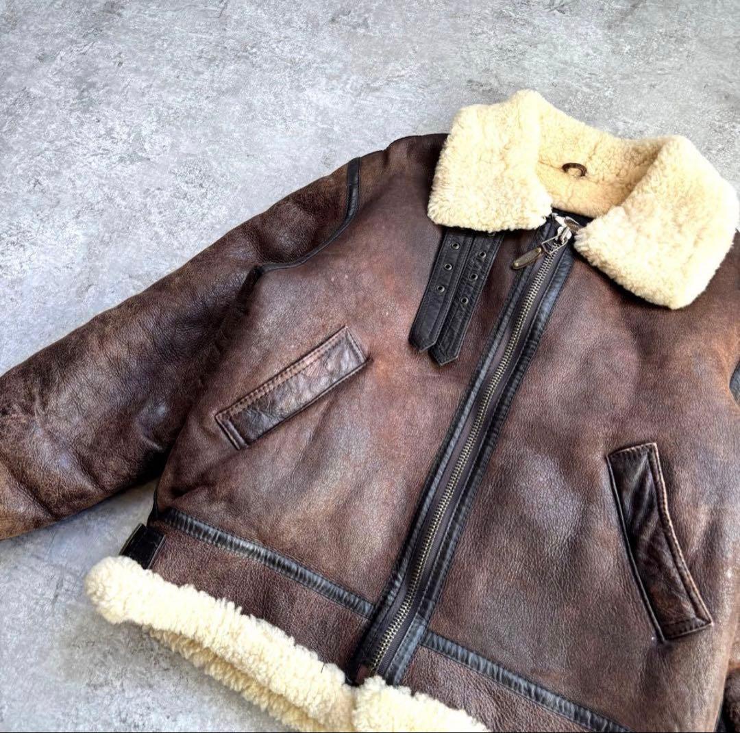 【超希少レア】名作 80s リアルレザームート ンB-3ジャケット