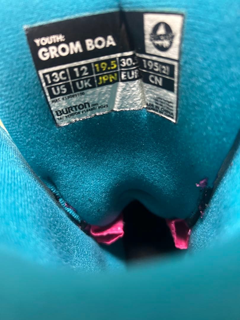 【キッズ】BURTON　スノボブーツ　GROM BOA YOUTH 19.5cm