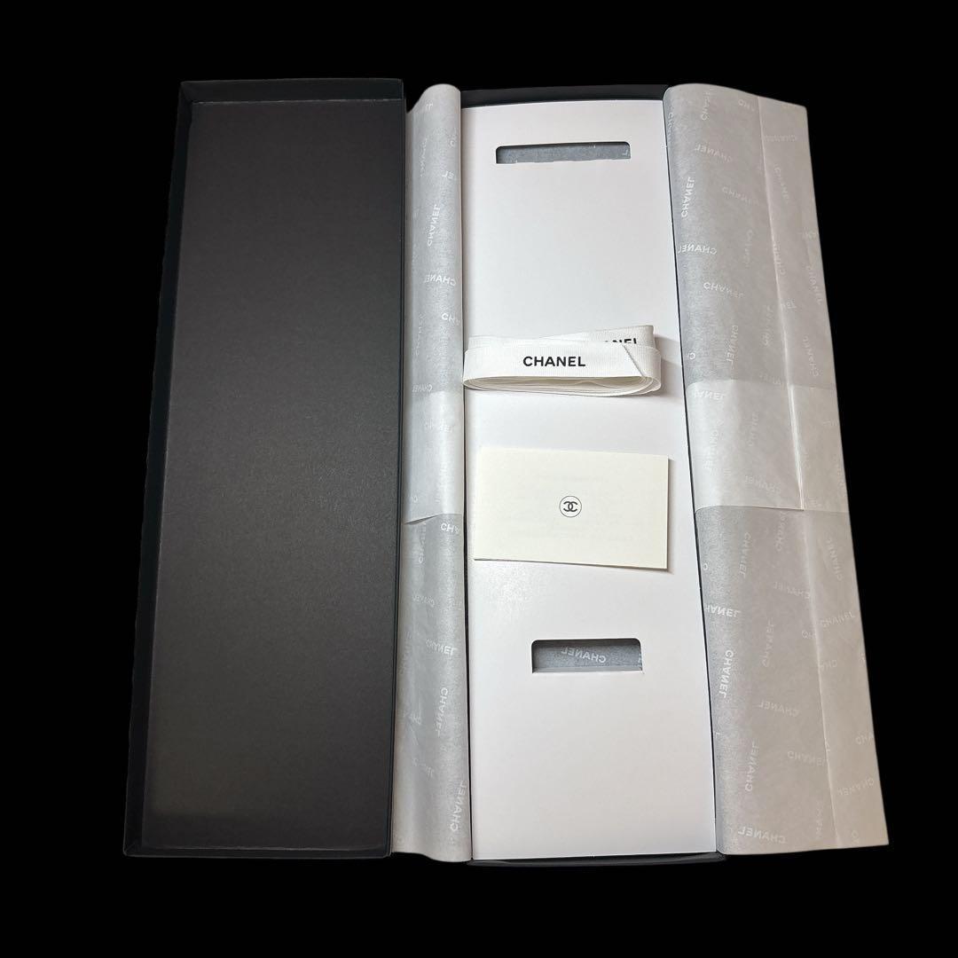 未使用 シャネル ネクタイ ココマーク総柄 箱 ショッパー付き ネイビー