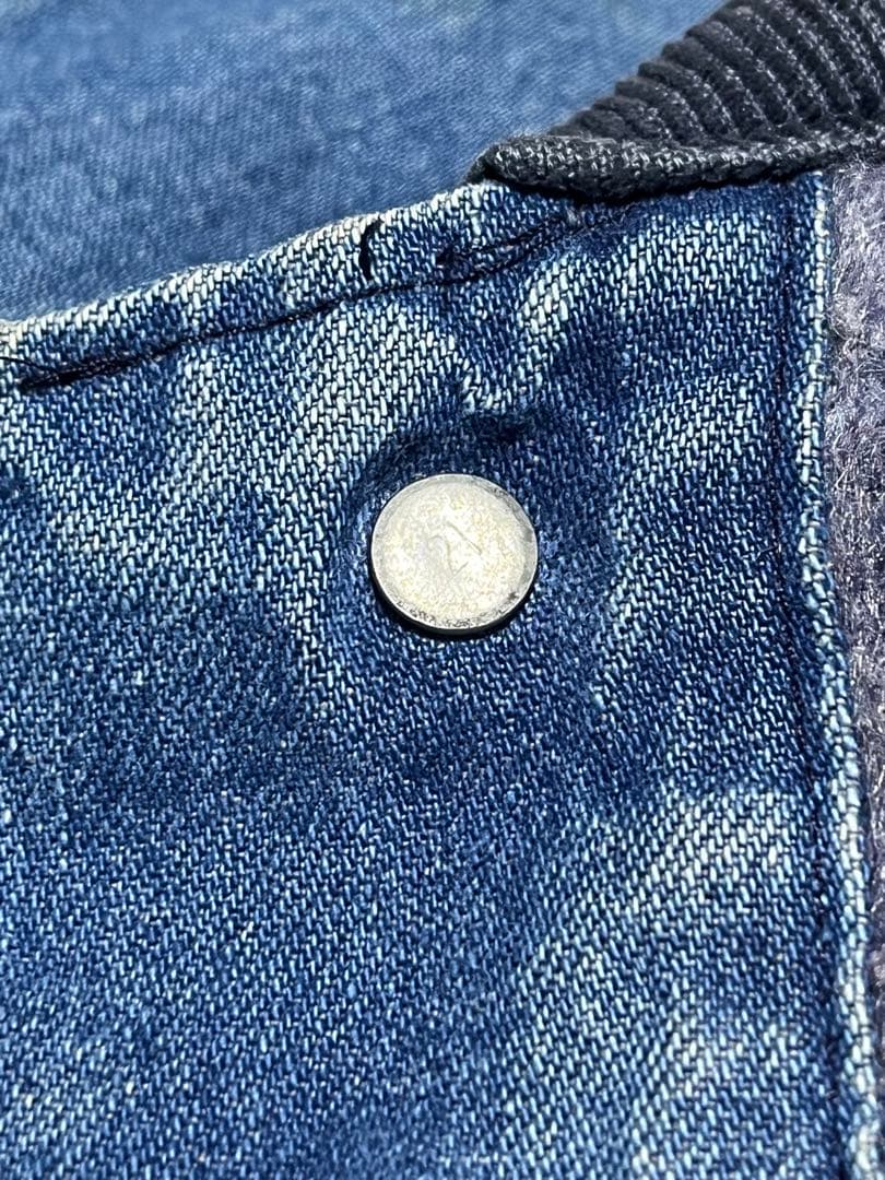 60s USA製 Sears デニムカバーオール 襟コーデュロイ ブランケット付