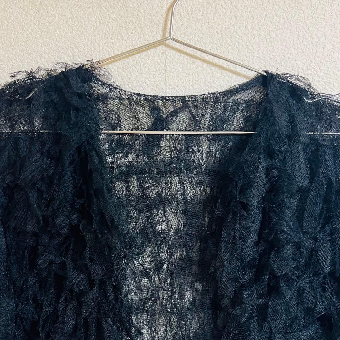 【currentage】black tulle jacket