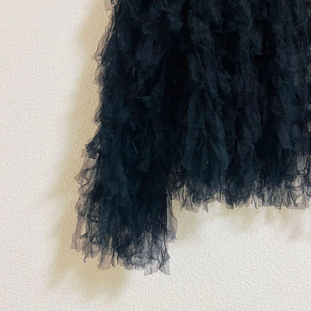 【currentage】black tulle jacket