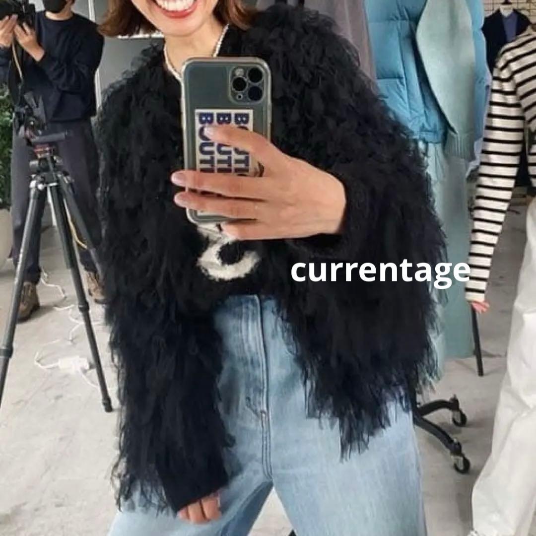 【currentage】black tulle jacket