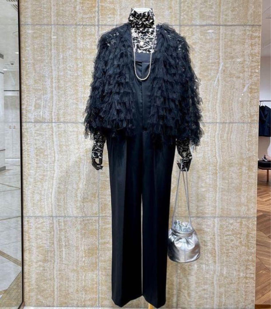 【currentage】black tulle jacket