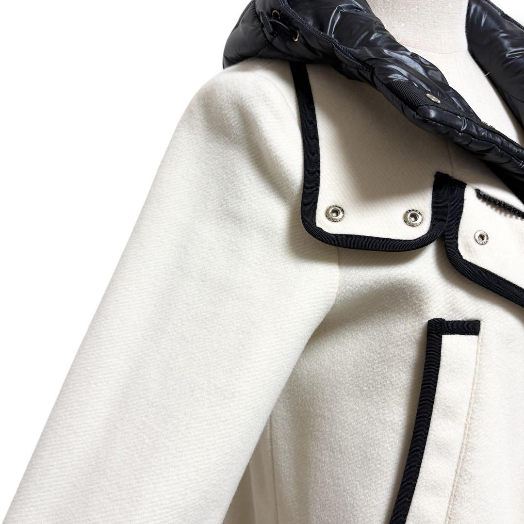 極美品✨HERNO ヘルノ ライナー付 フーディパイピングコート40 アイボリー