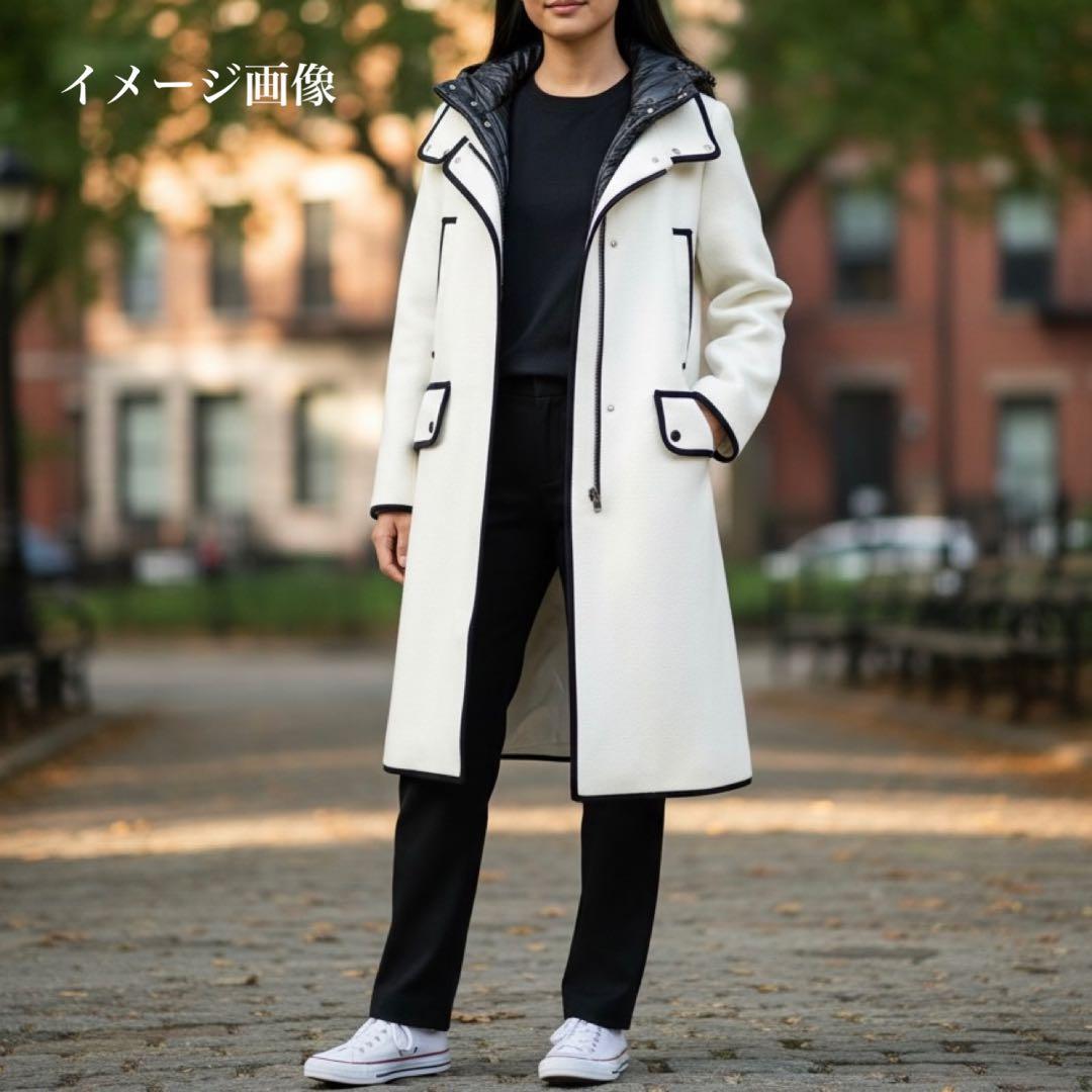 極美品✨HERNO ヘルノ ライナー付 フーディパイピングコート40 アイボリー