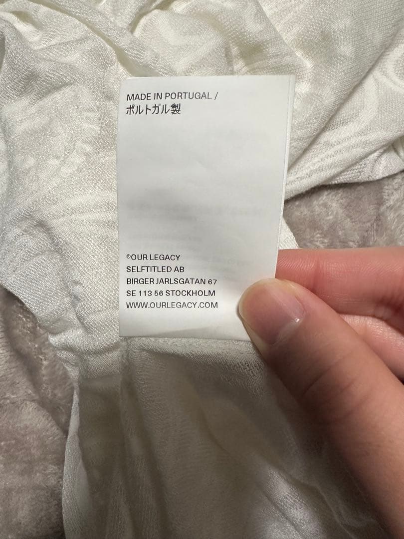 【値下げ交渉可】OUR LEGACY 23ssセカンドスキン　ホワイト