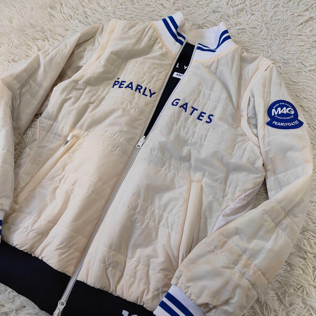 パーリーゲイツ　4way リバーシブル ブルゾンジャケット　白×紺　ベスト　M