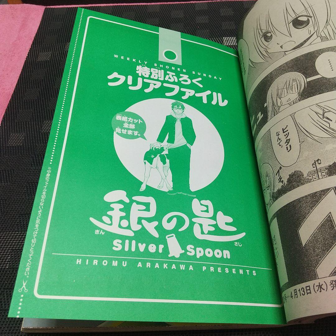 週刊少年サンデー 2011年19号※銀の匙 新連載 荒川弘※クリアファイル未開封