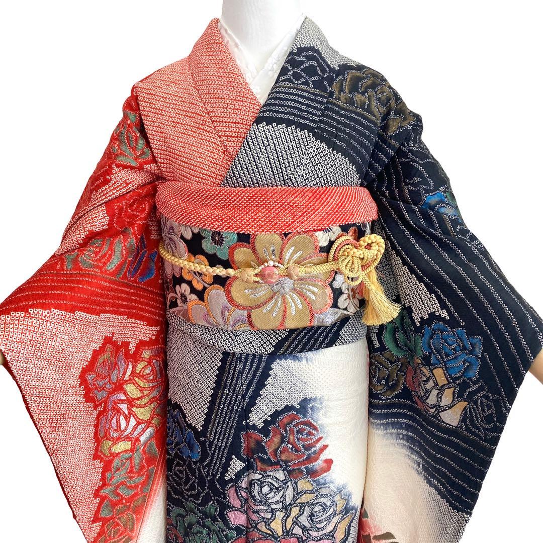 ★yajiyaji ★™️ 振袖　4点セット‼️絞りお振袖セット‼️NO60