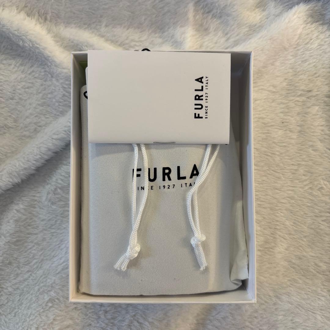 FURLA ブルーグレージュ折りたたみ財布