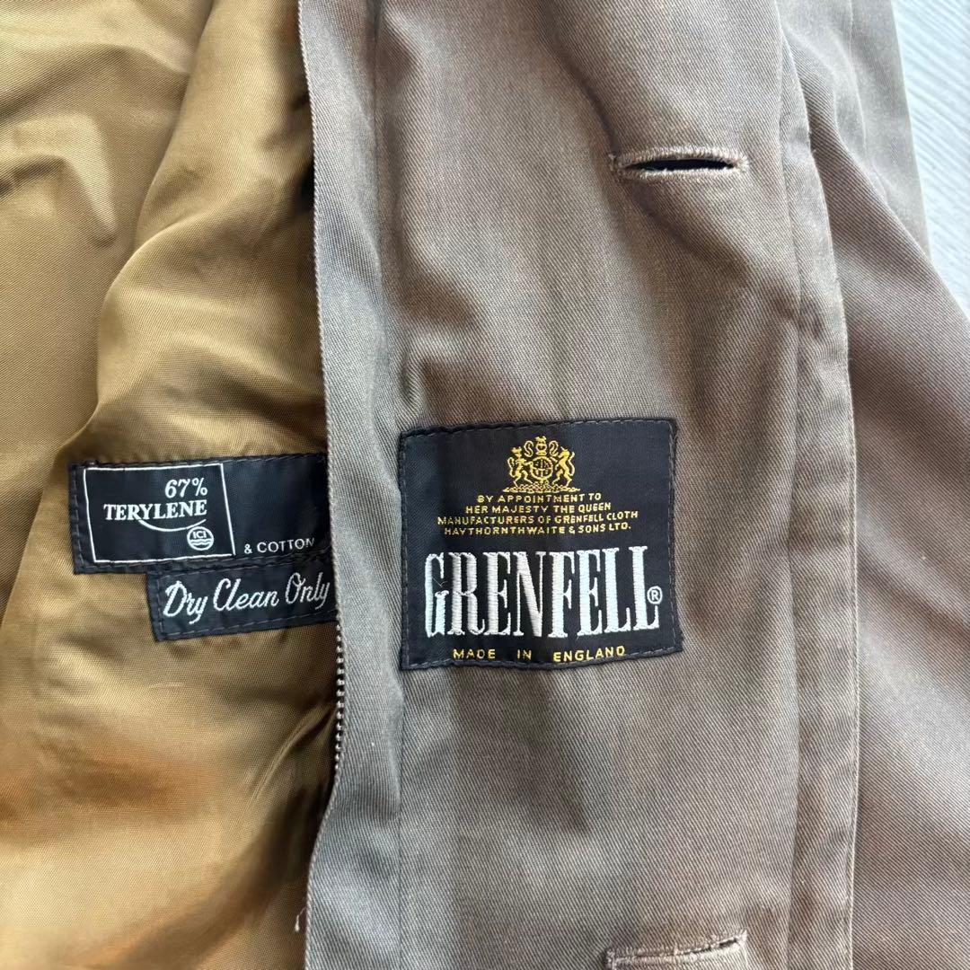 GRENFELL 英国製 ボアライナー付ハンティングコートコーデュロイ襟%466