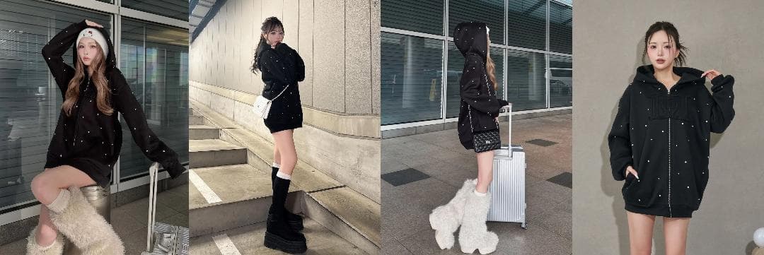 ダーリッチ darich DDロゴビジュージップパーカー ピンク PNK