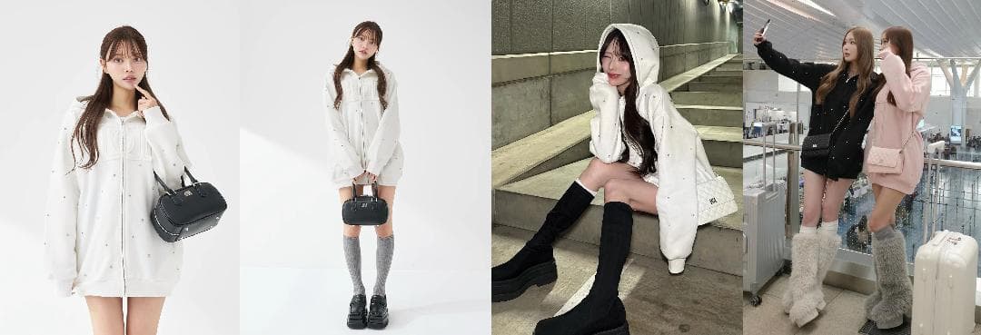 ダーリッチ darich DDロゴビジュージップパーカー ピンク PNK