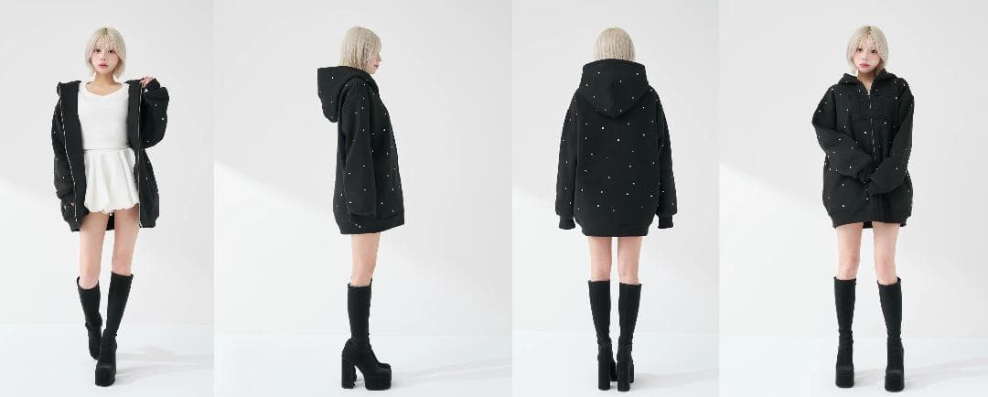 ダーリッチ darich DDロゴビジュージップパーカー ピンク PNK