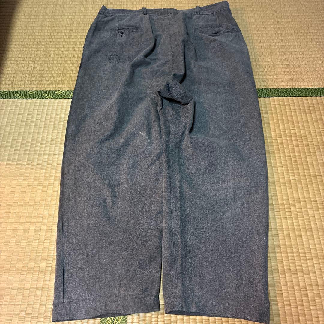 40s 50s vintage ブラックシャンブレー スラックス ワークパンツ