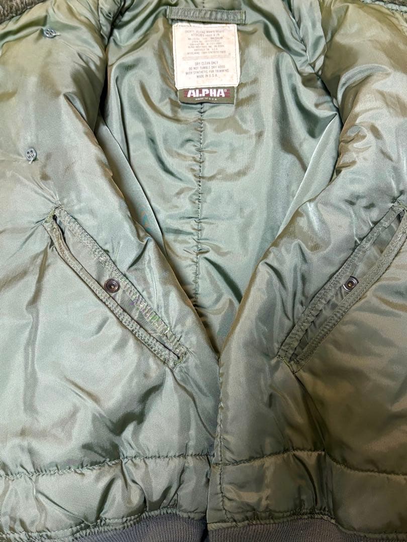 （超希少）80s USA製 Alpha N2B フライトジャケット　ma1 短丈