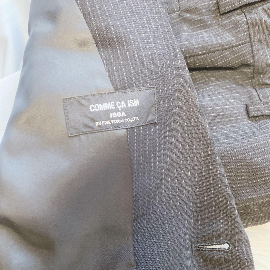 【160】美品　コムサイズム キッズスーツ5点セット ストライプ　卒業式