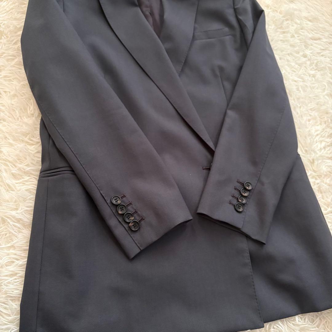 極美品◎ebure ダブル テーラードジャケット ダークグレー サイズ36