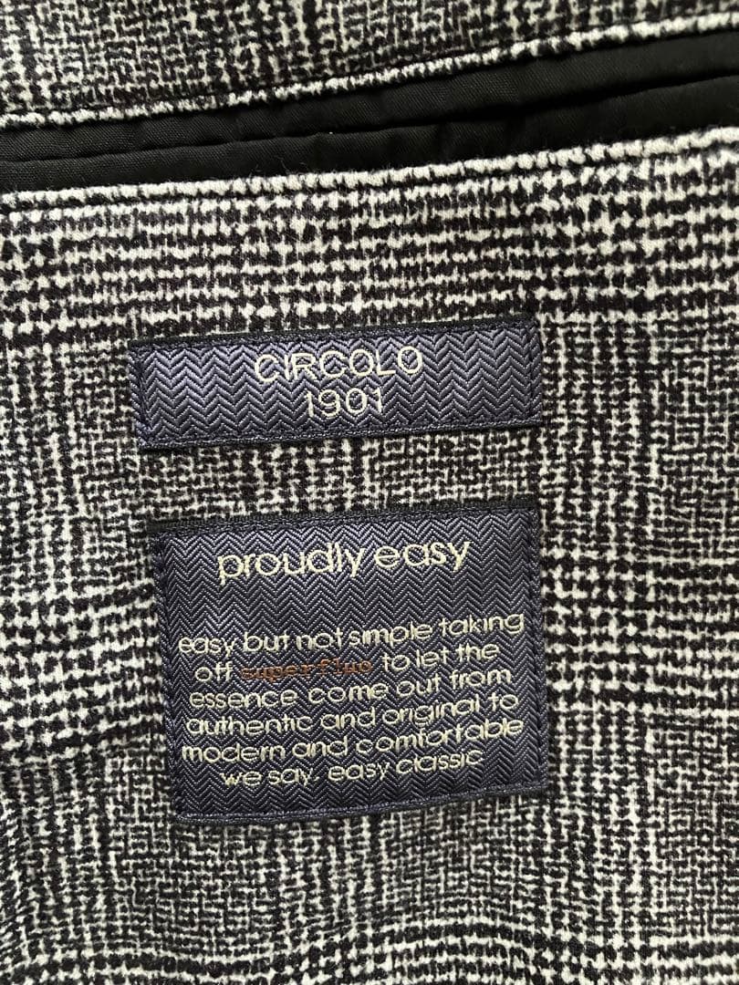 チルコロ1901 コットンジャージ グレンチェックプリント ジャケット