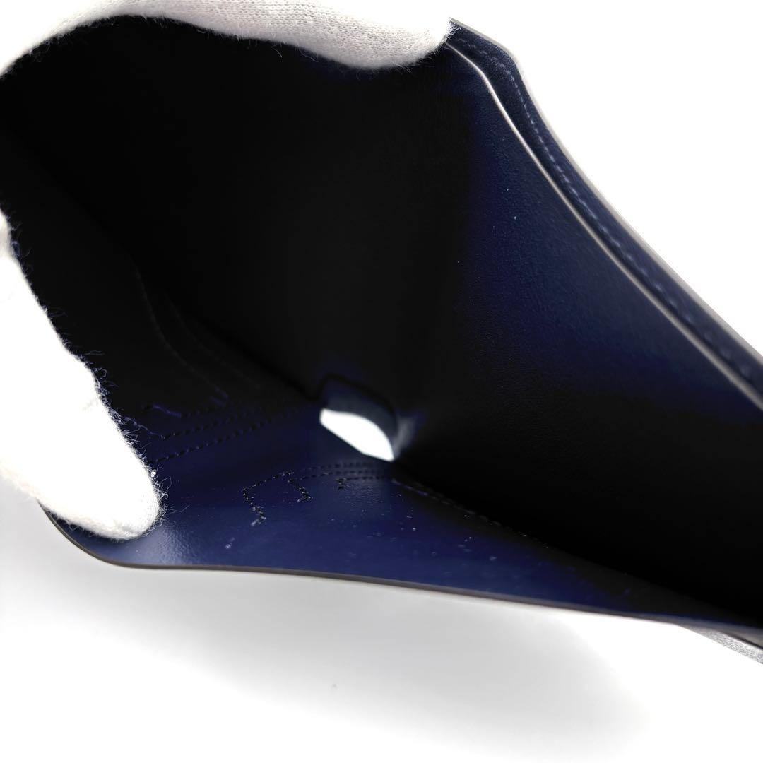 未使用保管品 カルティエ マネークリップ マストライン レザー ロゴ ブルー