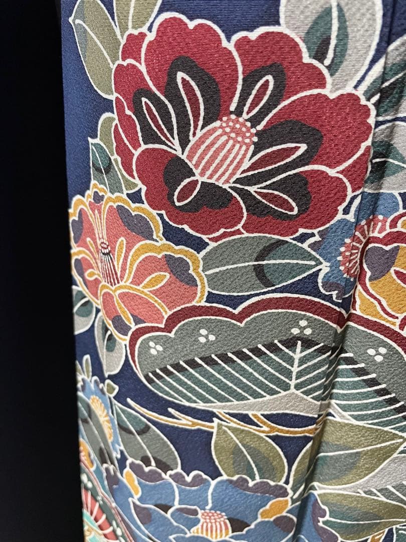 本日限定価格！紅型 ブルー ファー付き 振袖 フルセット 成人式