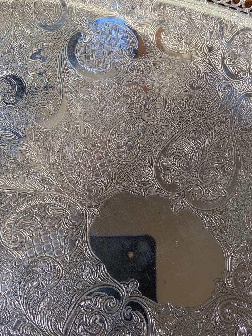 英イギリス アンティーク SILVER PLATE トレイ