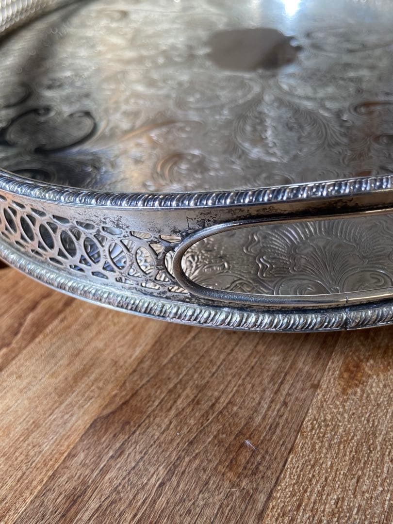 英イギリス アンティーク SILVER PLATE トレイ