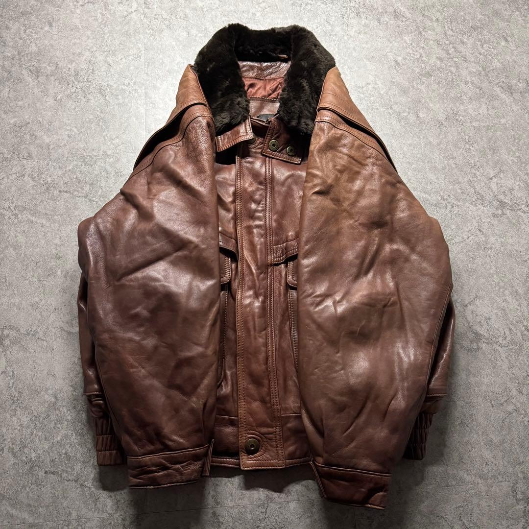 ジャケット・アウター 90s type G-1 A-2 lamb leather flight jkt
