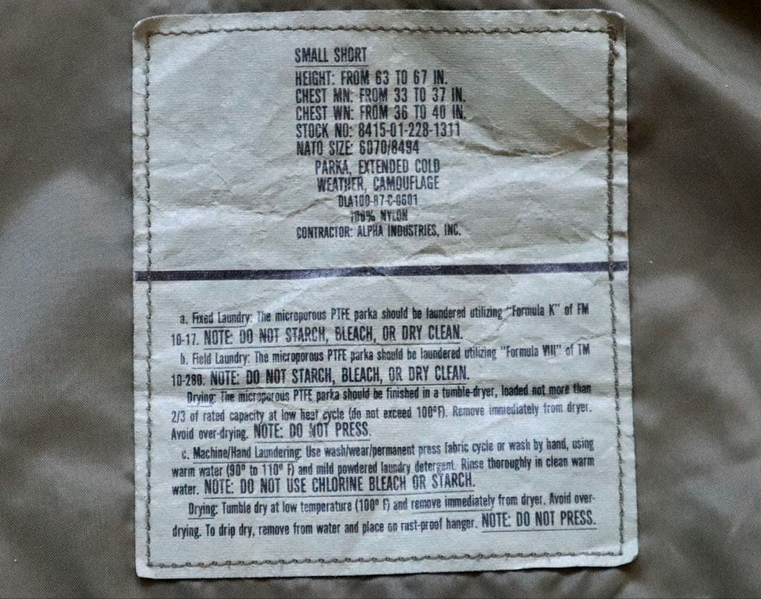 ビンテージ 80s US.ARMY ECWCS GEN1 ゴアテックスパーカー