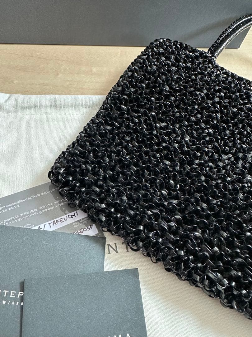 アンテプリマ ワイヤーバッグ スタンダードスクエアミディアム　ブラック新品