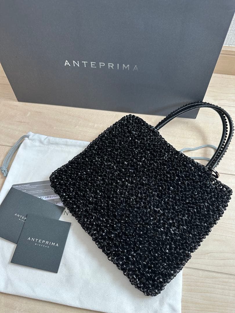 アンテプリマ ワイヤーバッグ スタンダードスクエアミディアム　ブラック新品
