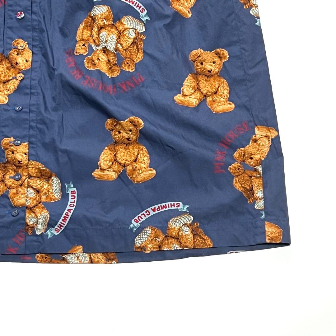 【美品】ピンクハウス　ロングワンピース　セーラーカラー　ベア　ギャザー　青