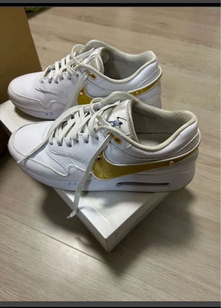 美品Nike Air Max 1 ホワイト/ゴールド26.5センチ