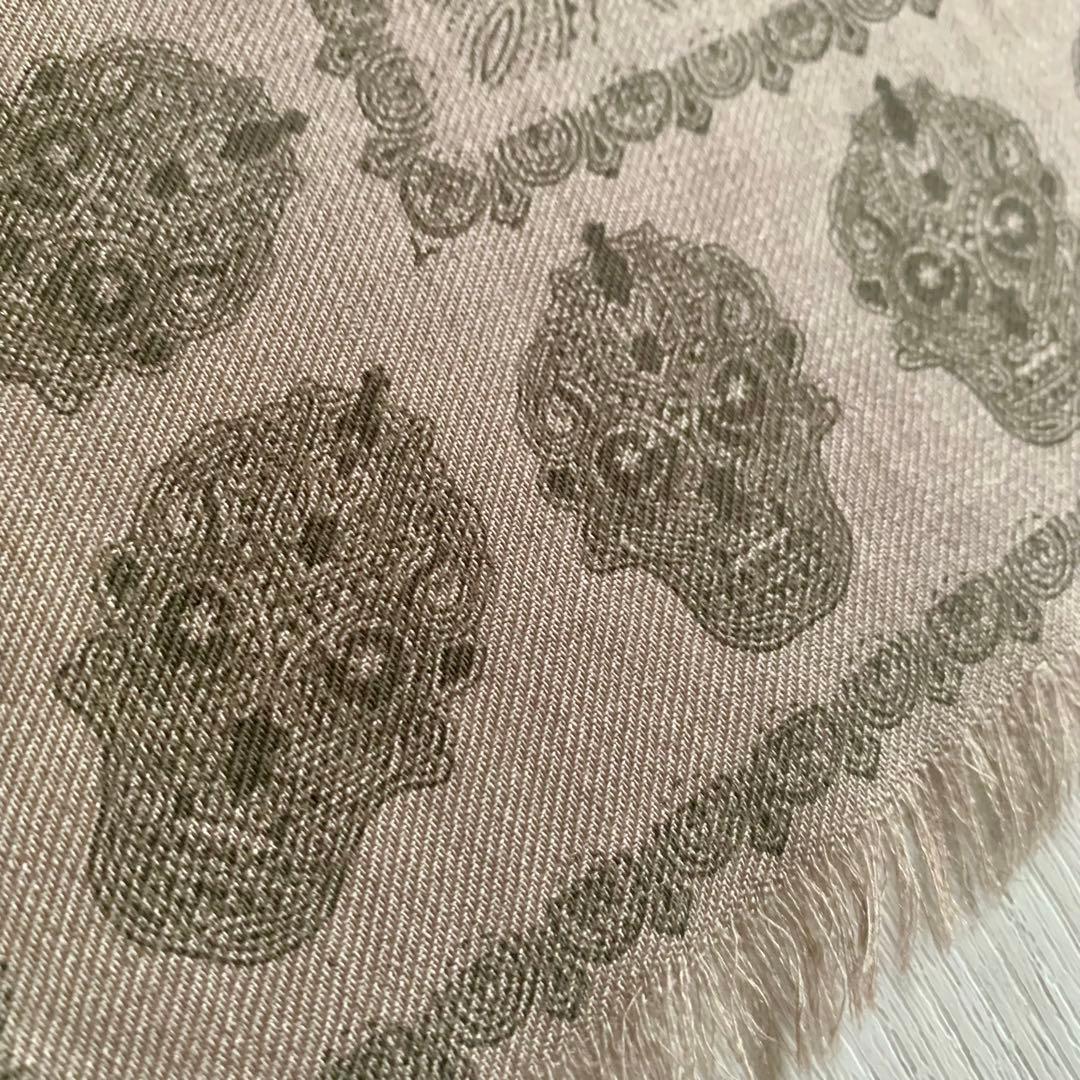 スカル柄レアデザイン美品✨絹カシミア入り高級ストール／アレキサンダーマックイーン