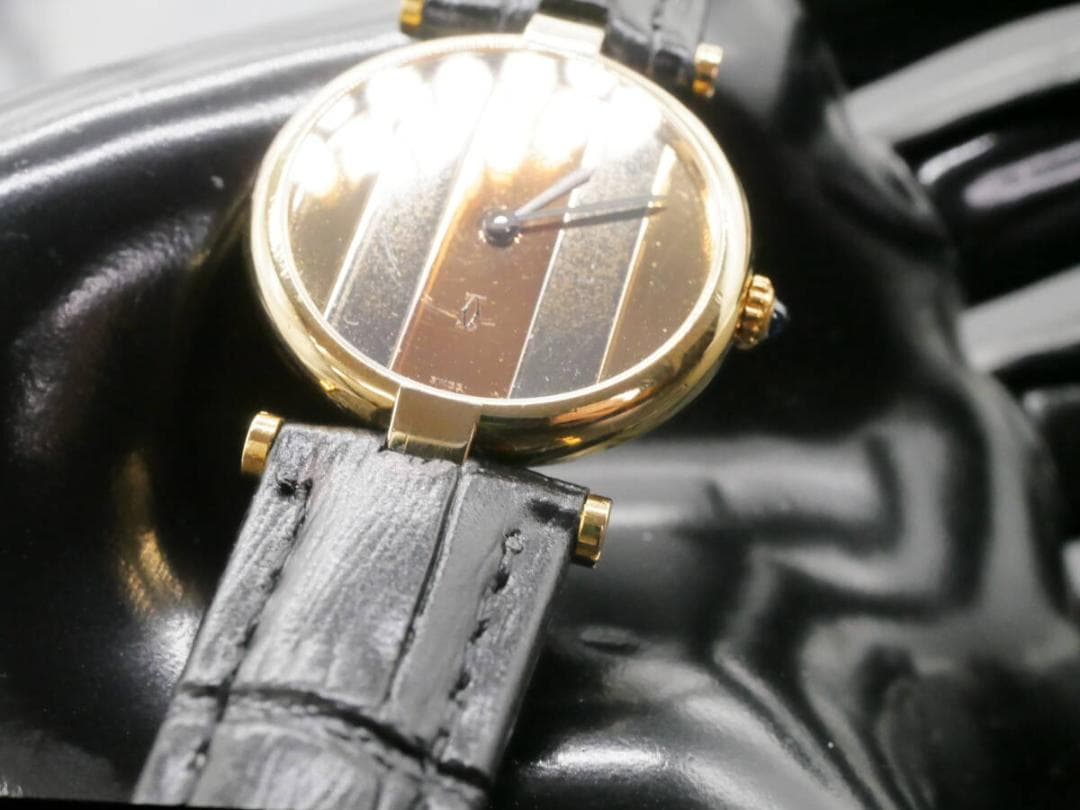 稼働中 カルティエ マストヴァンドーム SM SV925トリニティクォーツ腕時計