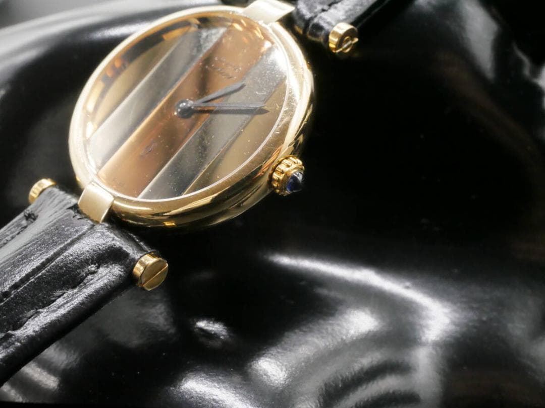 稼働中 カルティエ マストヴァンドーム SM SV925トリニティクォーツ腕時計