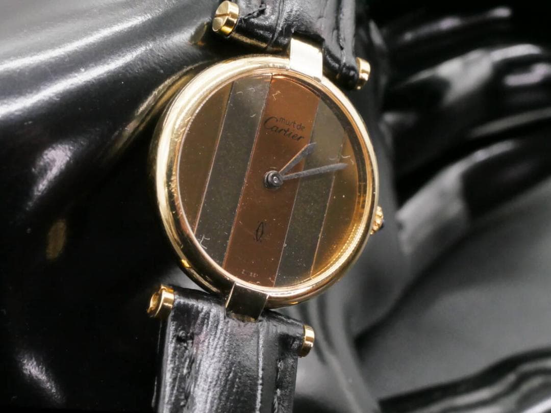 稼働中 カルティエ マストヴァンドーム SM SV925トリニティクォーツ腕時計