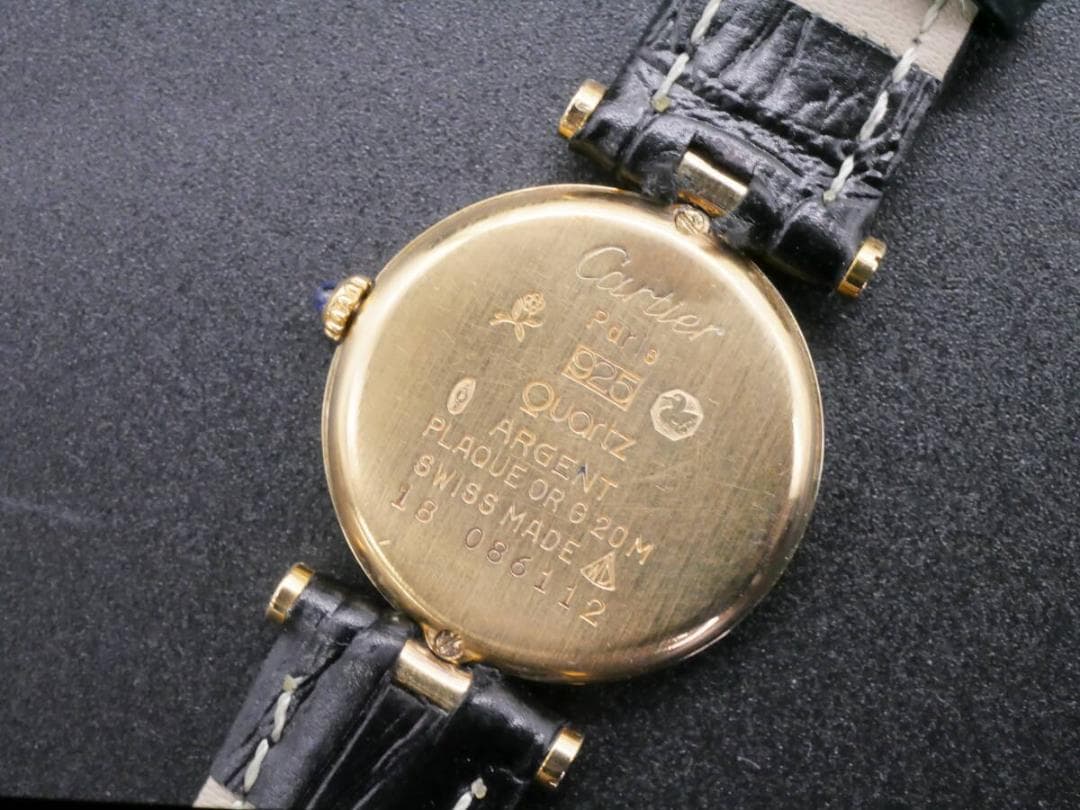 稼働中 カルティエ マストヴァンドーム SM SV925トリニティクォーツ腕時計