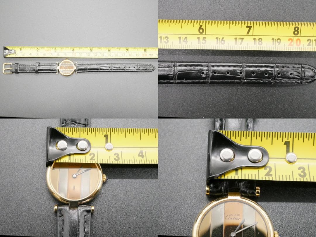 稼働中 カルティエ マストヴァンドーム SM SV925トリニティクォーツ腕時計