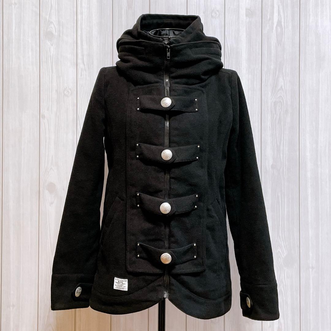 中綿 コート ジャケット 黒 平成ギャル y2k ダークコア パンク グランジ