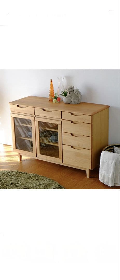 サイドボード 食器棚 ガラス戸 チェスト リビング収納　120cm