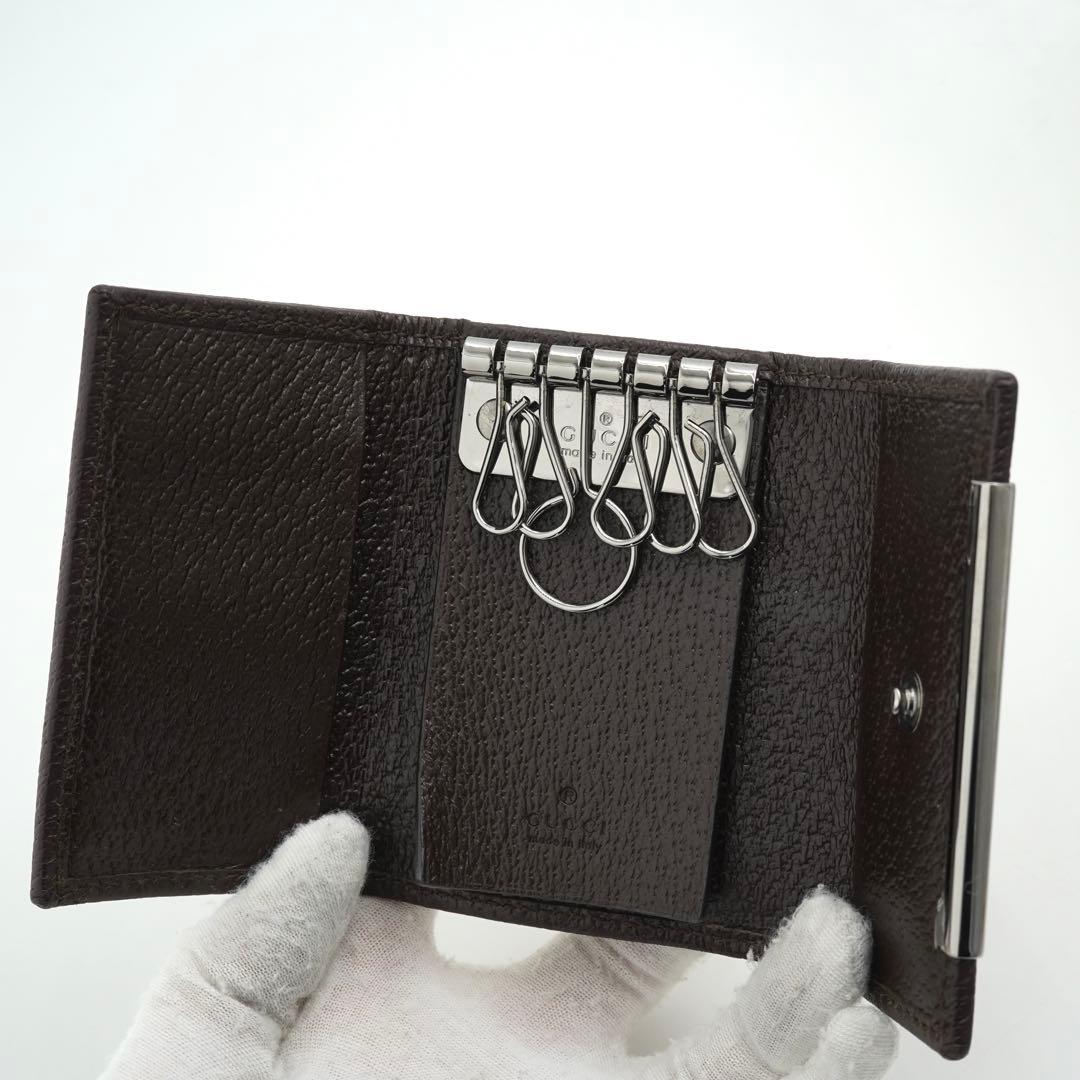 ✨未使用展示品・箱付き✨　GUCCI キーケース　キーリング　GGライン シマ