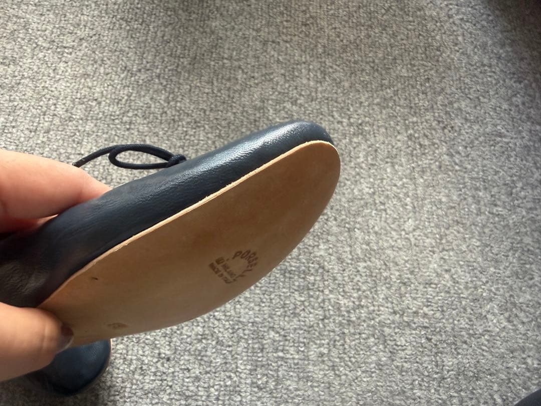 ポルセリ38 ネイビー　PORSELLI バレエシューズ　未使用