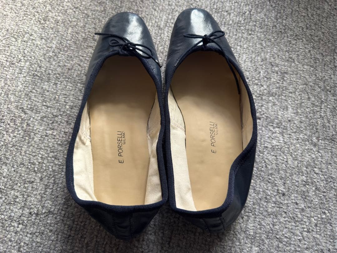 ポルセリ38 ネイビー　PORSELLI バレエシューズ　未使用