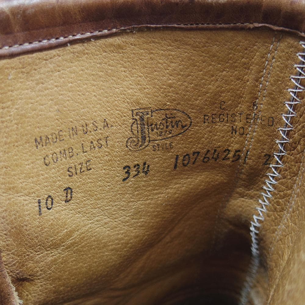 28cm Justin 編み上げブーツ ヴィンテージ ジャスティン　P4325