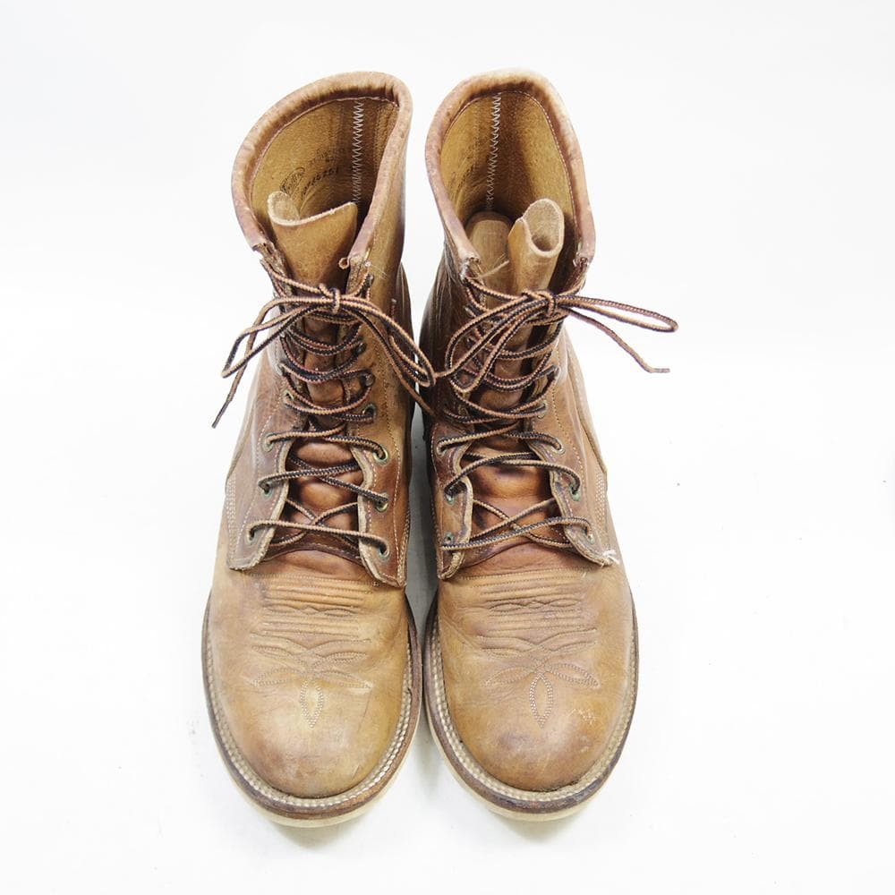 28cm Justin 編み上げブーツ ヴィンテージ ジャスティン　P4325