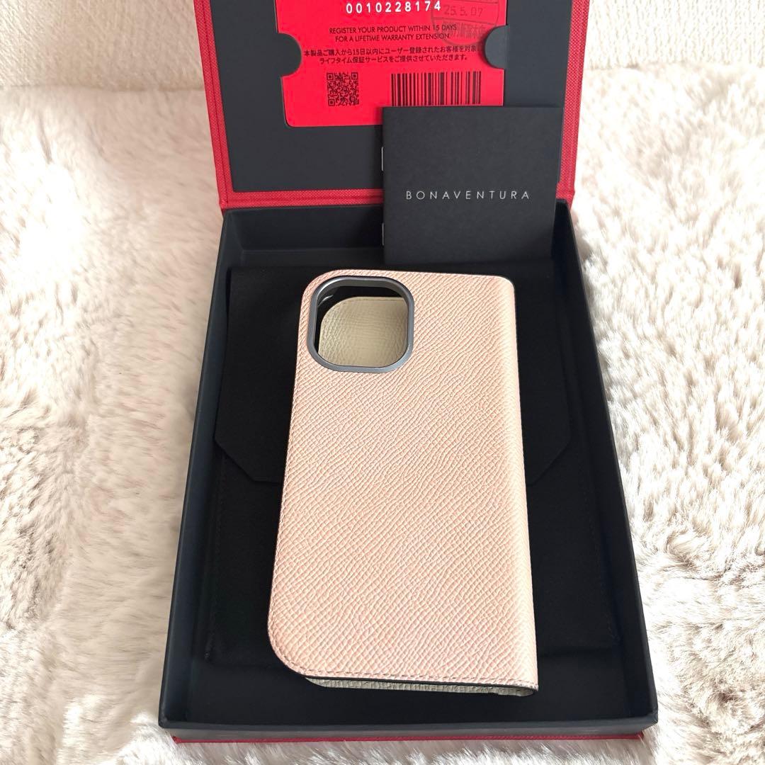 BONAVENTURA 手帳型 iPhone16ケース ピンク