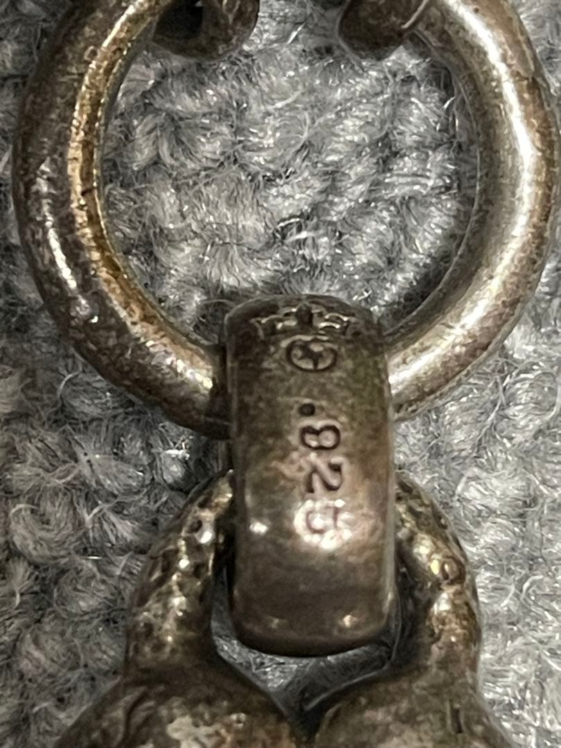 ガボールタイプ レザーウォレット クロスモチーフ スカルウォレットチェーン付き